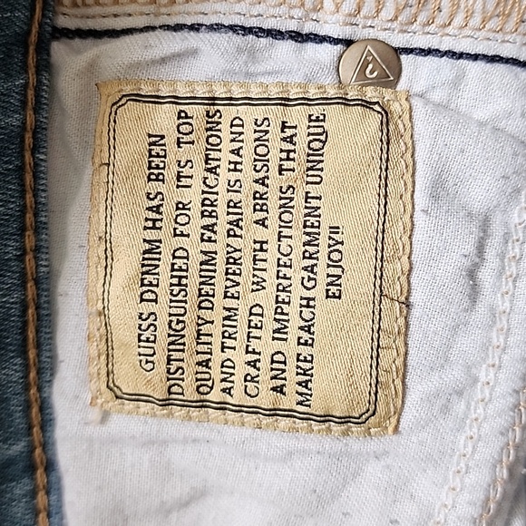 Guess Bootcut Distressed Jeans, Light Blue, Size 29 - Picture 8 of 13